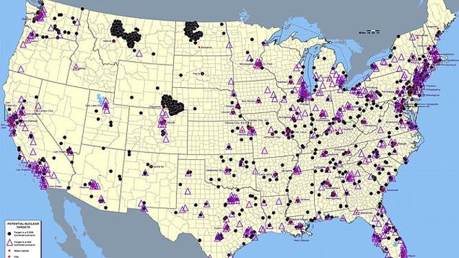 Nuclear map of USA shows best, worst places to live.