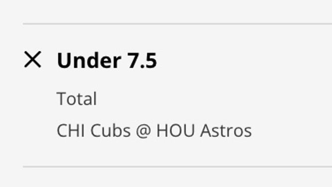 Odds for the UNDER in Chicago Cubs vs. Houston Astros Tuesday at DraftKings.