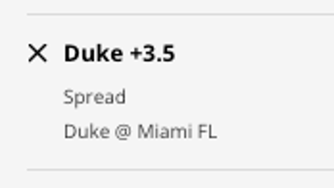 The Duke Blue Devils' odds at the Miami Hurricanes from DraftKings Sportsbook as of Monday, Feb. 6th at 1:35 p.m. ET.