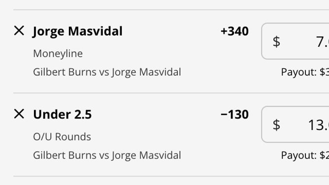 Odds for the Gilbert Burns vs. Jorge Masvidal fight at UFC 287 from DraftKings Sportsbook.