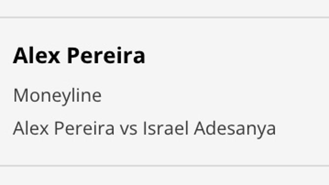 Alex Pereira's odds vs. Israel Adesanya for the UFC Middleweight belt at UFC 287 from DraftKings Sportsbook.