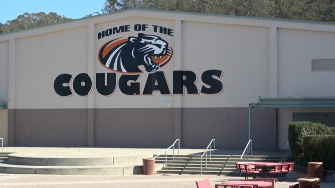 Exterior of the gymnasium of Half Moon Bay High School in California, where a teenaged female athlete was injured by a trans-identifying (biological male) volleyball player.