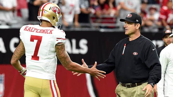 Jim Harbaugh and Colin Kaepernick with the 49ers