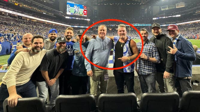 Pat McAfee shares photo of him standing next to ESPN President of Content Burke Magnus.