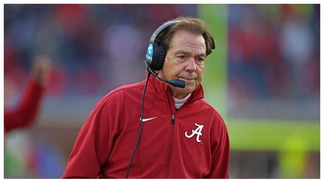 Nick Saban left with bloody cheek in Iron Bowl.