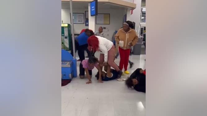 Still shot of Walmart fight