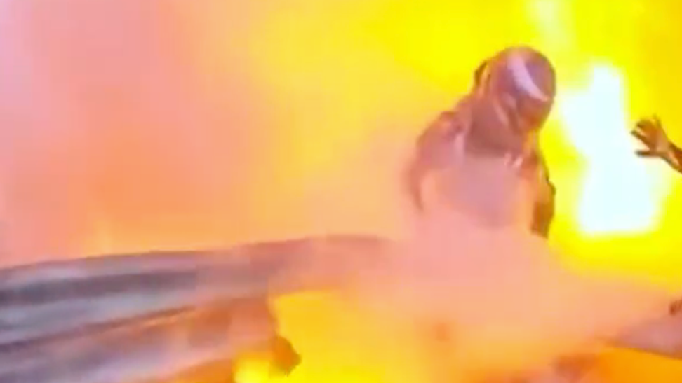 Romain Grosjean fireball video