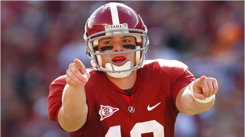 Greg McElroy goes on offense against people who think he hates Alabama. (Photo by Kevin C. Cox/Getty Images)