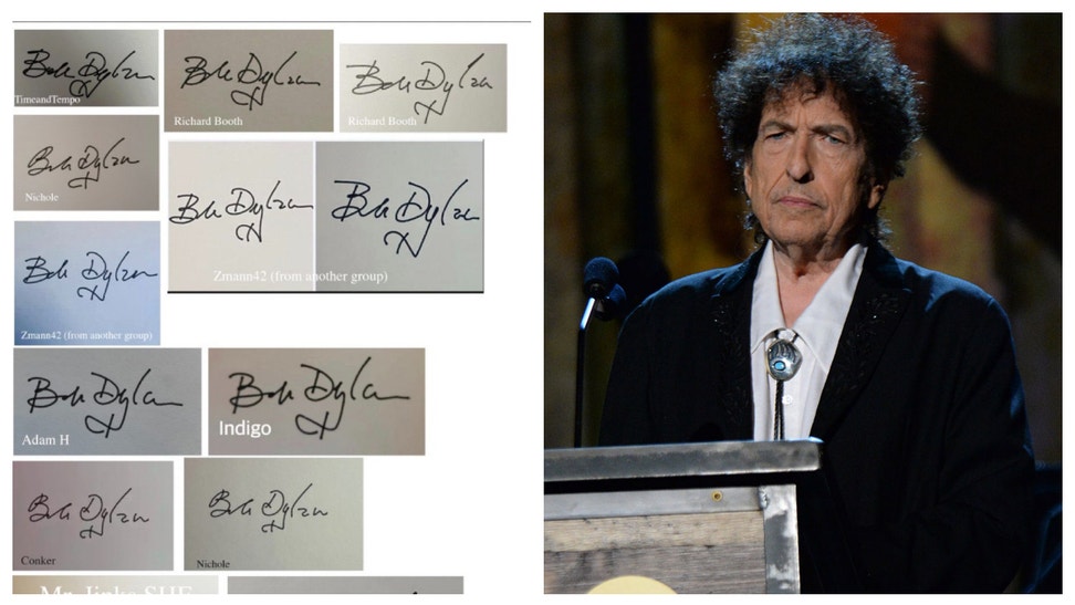 Bob Dylan fake autograph