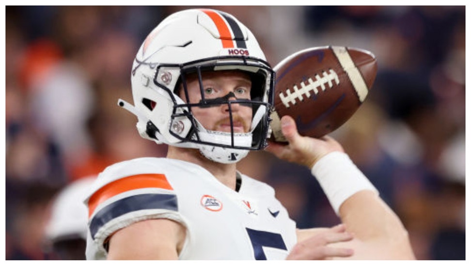 Former UVA quarterback Brennan Armstrong reportedly visiting Wisconsin. (Credit: Getty Images)
