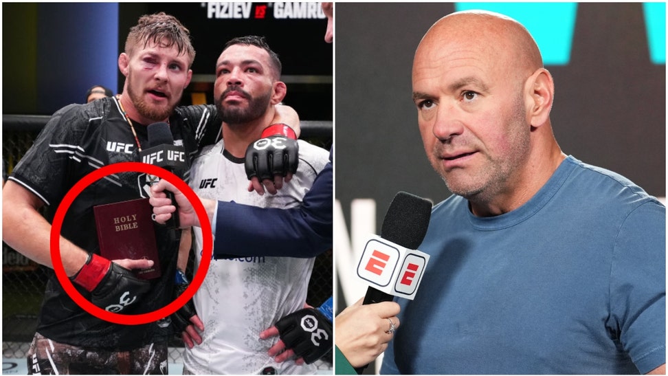 Dana White is fully supportive of Bryce Mitchell's decision to bring a Bible into the octagon. He said fighters can say what they want. (Credit: Getty Images)