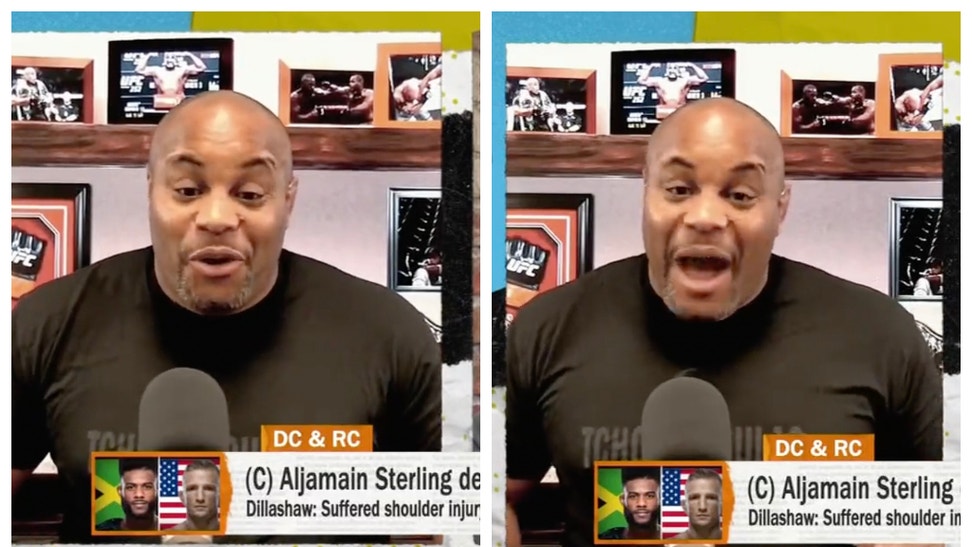 Former MMA star Daniel Cormier hit by an earthquake while filming a podcast. (Credit: Screenshot/Twitter Video https://twitter.com/dc_mma/status/1584988791009607682)