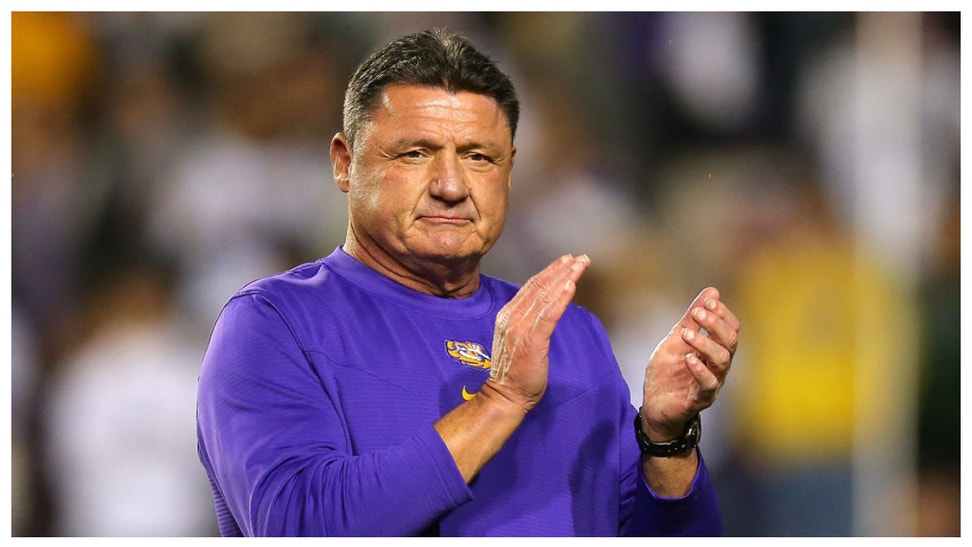 Former LSU football coach Ed Orgeron shoots down UNLV report. (Credit: Getty Images)