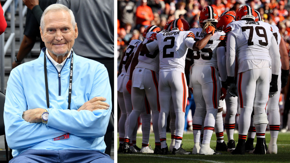 Jerry West Gave The Browns A Pep Talk Ahead Of Game Vs. Rams