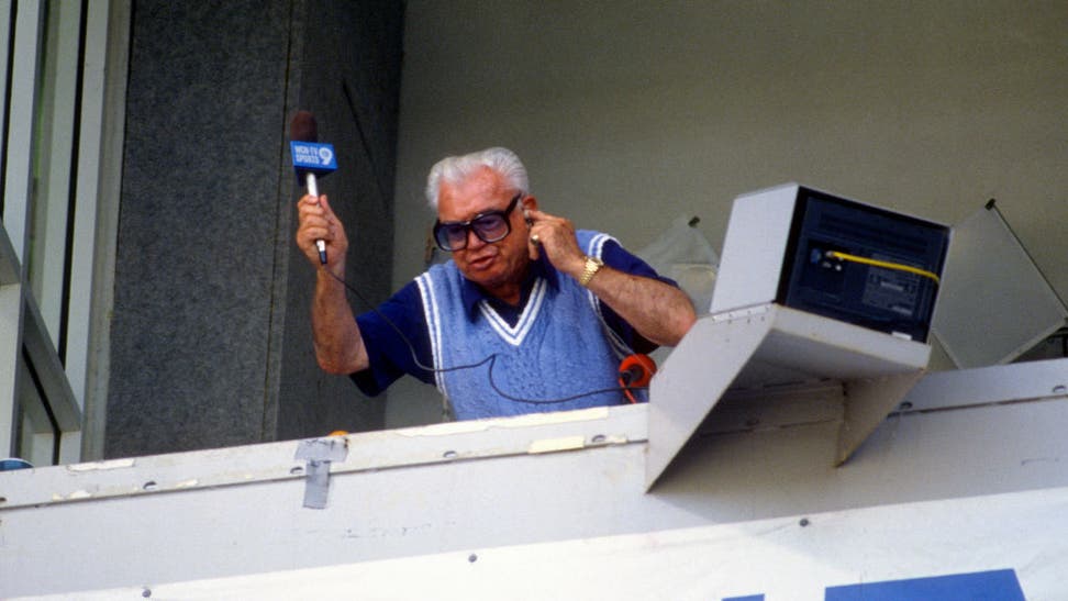 Harry Caray in Cubs Broadcast Booth