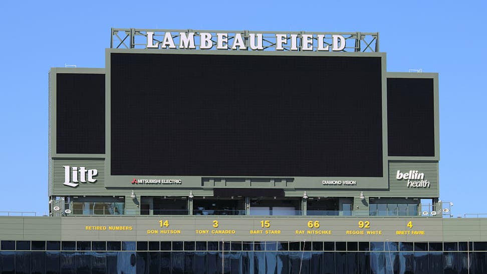 Packers Confirm Death Of Man Working On Lambeau Field Scoreboard