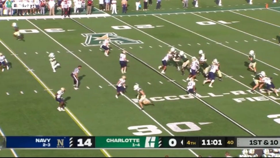 Navy and Charlotte combined for over 900 yards punting on Saturday. Via: Navy Football