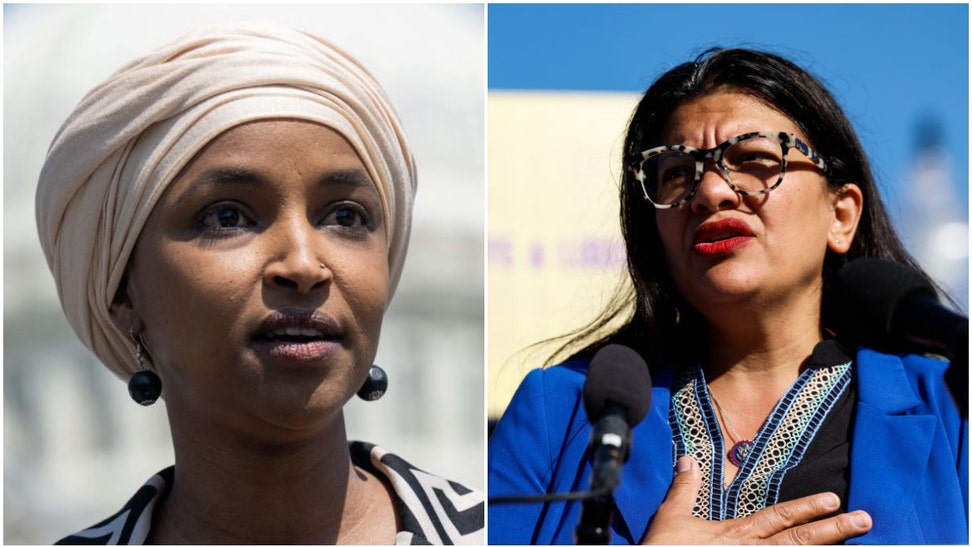 Congresswomen Ilhan Omar and Rashida Tlaib had no problem blaming Israel for an explosion at a hospital in Gaza. (Credit: Getty Images)