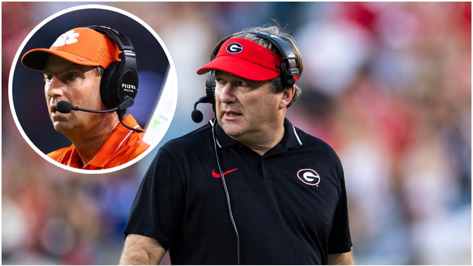 Kirby Smart couldn't pass up the opportunity to poke a little fun at Dabo Swinney's argument with Tyler from Spartanburg. (Credit: Getty Images)