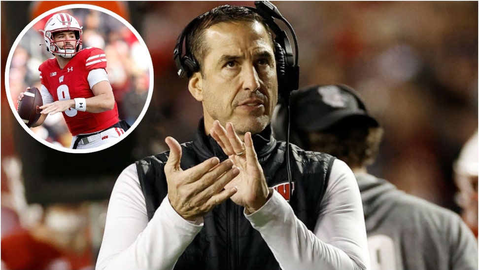 Wisconsin coach Luke Fickell is a bit baffled by older players in college football, but his QB Tanner Mordecai is 24-years-old. (Credit: Getty Images)