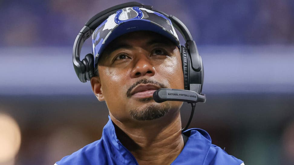 Indianapolis Colts offensive coordinator Marcus Brady fired after 3-4-1 start. (Photo by Michael Hickey/Getty Images)