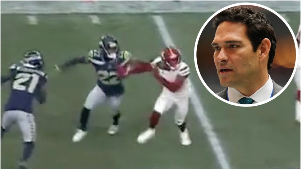 Mark Sanchez targeted for "Brown on Brown crime" remark but people are overreacting. (Credit: Getty Images and X Video Screenshot/ https://twitter.com/gifdsports/status/1723849933093019835)