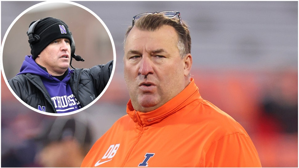 Illinois football coach Bret Bielema used the Michigan cheating scandal to pour a little praise on Pat Fitzgerald. (Credit: Getty Images)