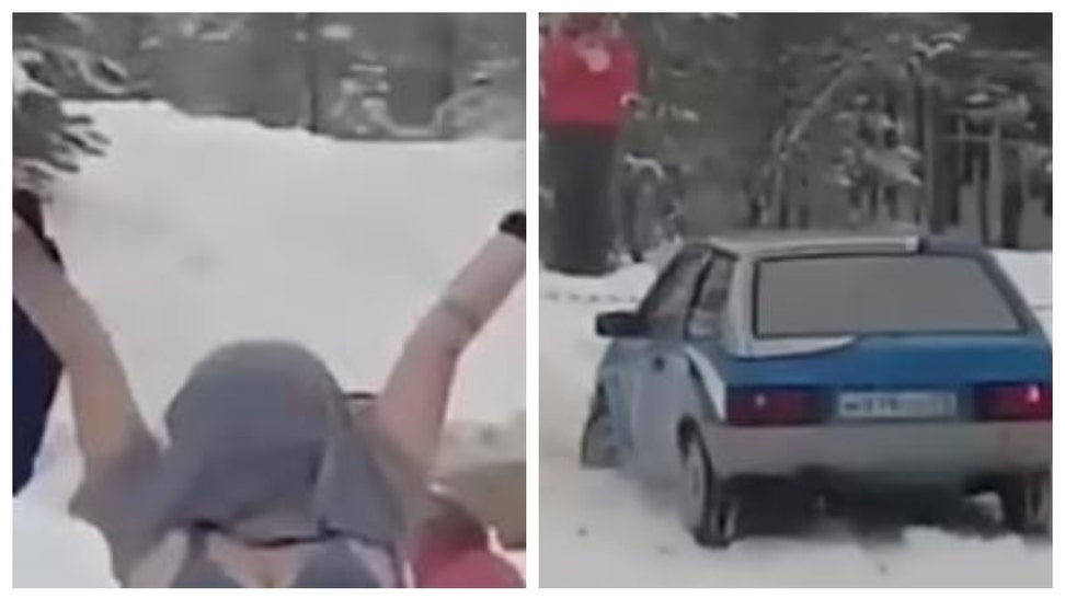Rally Car Driver Crashed After Woman Flashed Her Bra