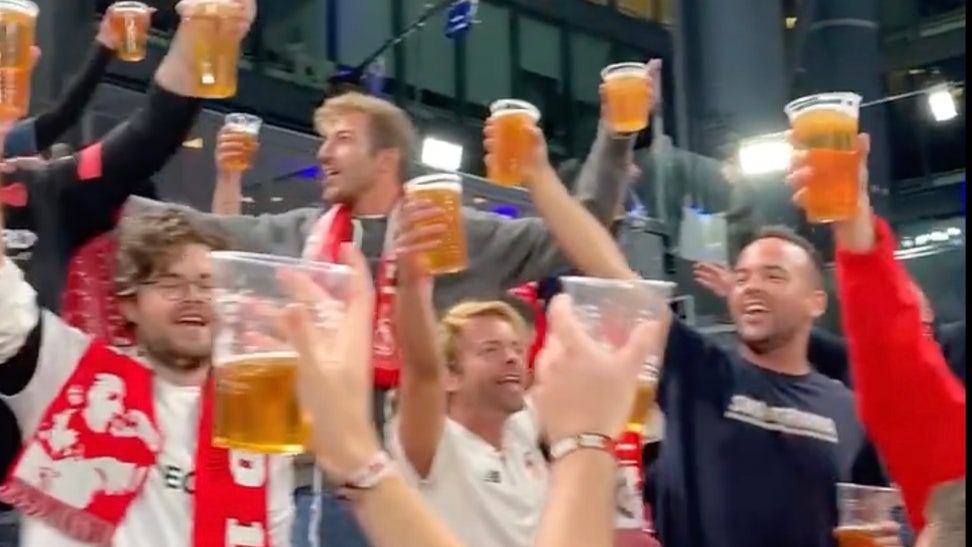 Free beer from Danish fans