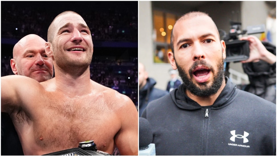 UFC star Sean Strickland isn't a fan of Andrew Tate. He called him a con artist and a "piece of sh*t" during a blunt rant. (Credit: Getty Images)