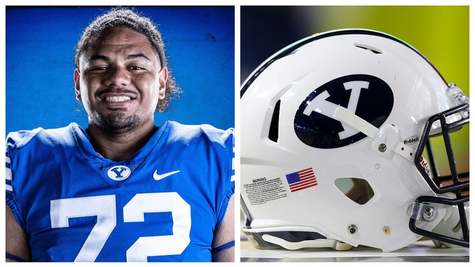 BYU freshman lineman Sione Veikoso dies in construction accident. (Credit: Getty Images and BYU Football)