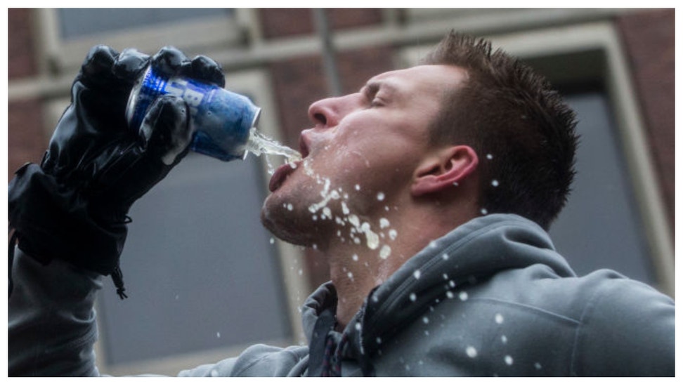 Former NFL star Rob Gronkowski talks crushing beers after big NFL wins. (Credit: Getty Images)