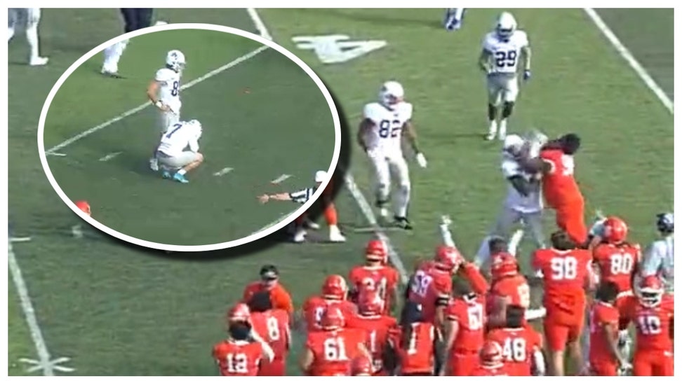 College football game between Sam Houston and Middle Tennessee State ends in brawl.