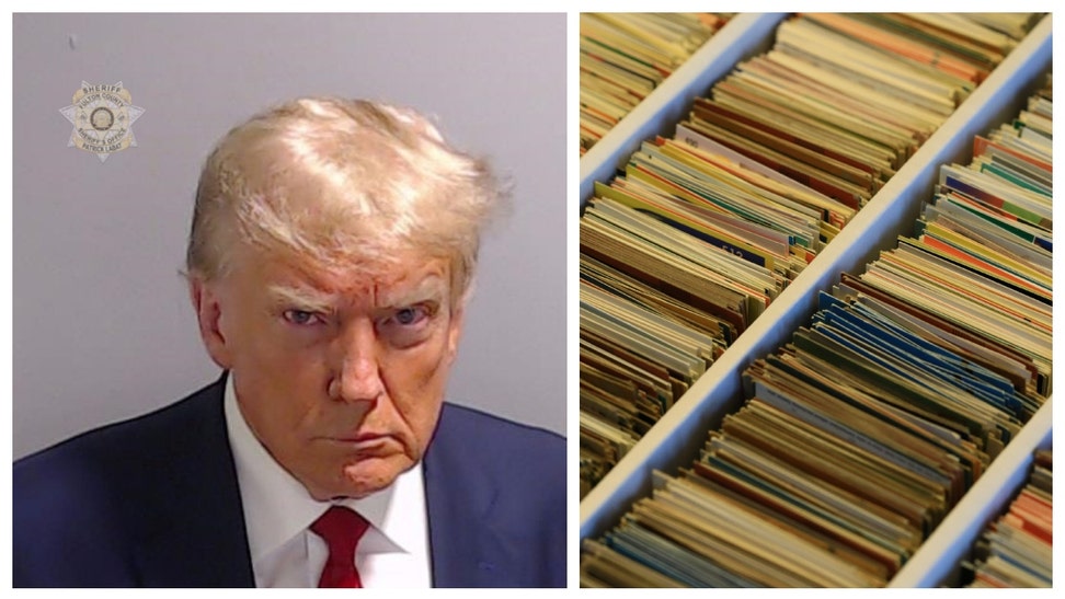 donald trump mugshot trading card