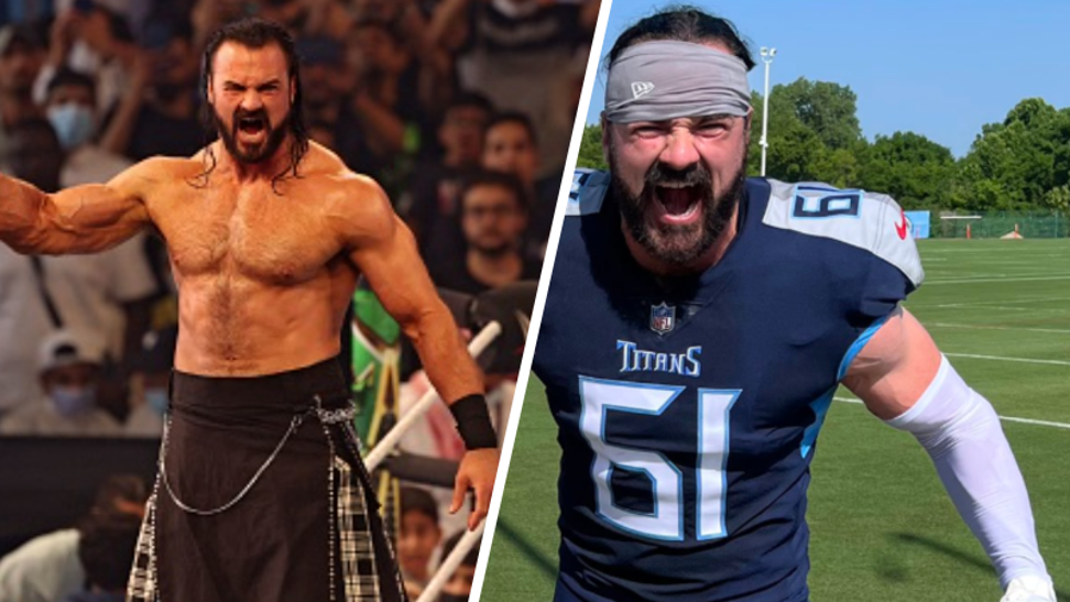 WWE's Drew McIntyre Plays Tennessee Titans LB For A Day