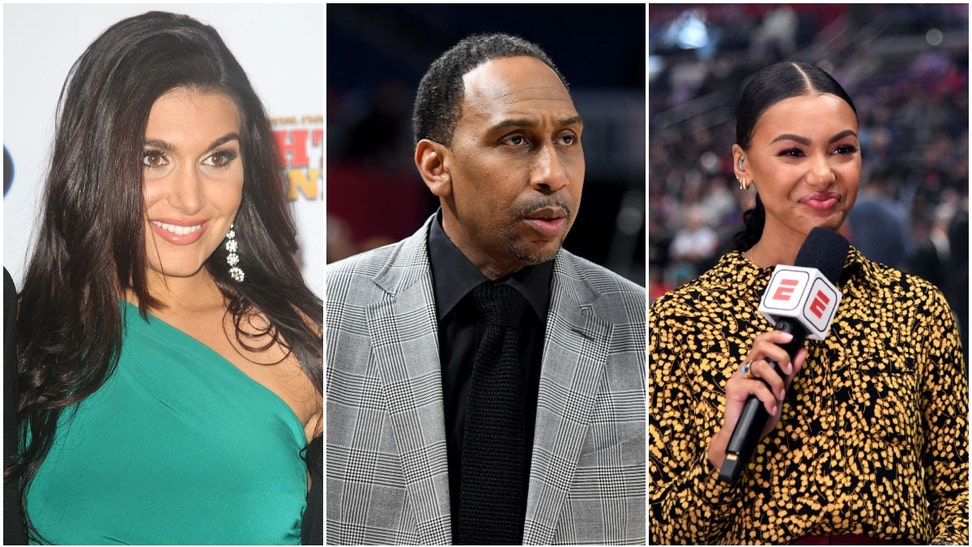 Molly Qerim, Stephen A. Smith, and Malika Andrews