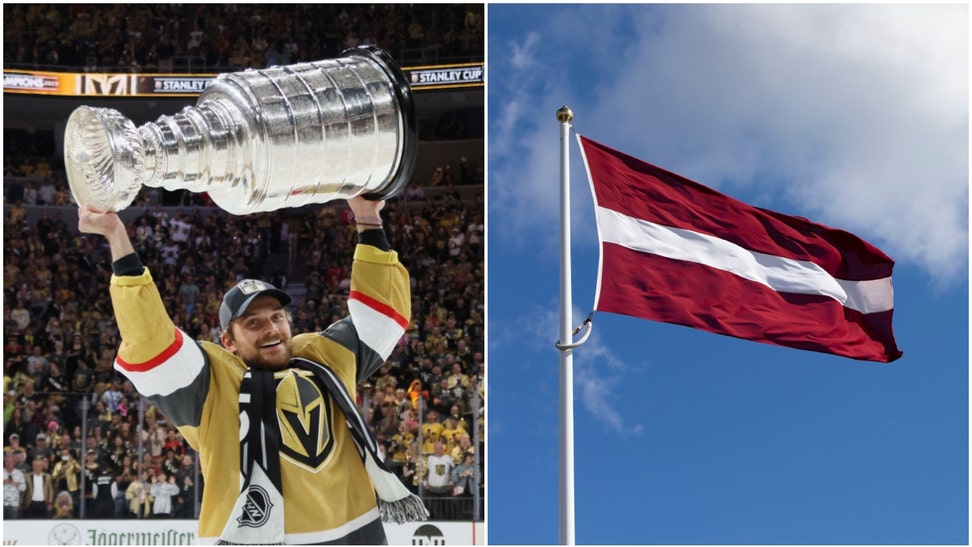 Vegas Golden Knights Teddy Blueger Stanley Cup Latvia