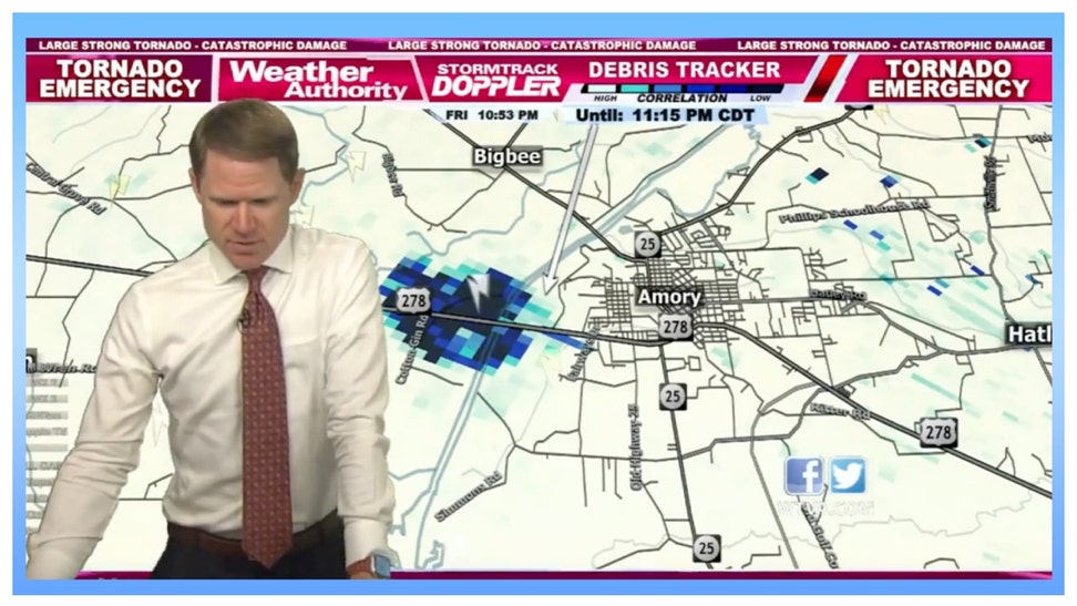 Mississippi tornado causes meteorologist to pray.