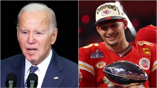 Joe Biden dragged for bizarre Super Bowl tweet. (Credit: Getty Images and USA Today Sports Network)