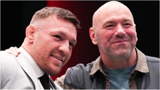 Dana White told the media Conor McGregor is so rich that it's a problem for his return. Watch a video of his comments. (Credit: Getty Images)
