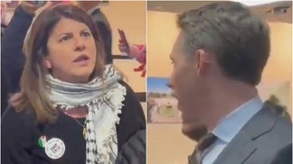 Josh Hawley dominates pro-Gaza protester. (Credit: Screenshot/X Video https://twitter.com/HawleyMO/status/1755340054031917465)