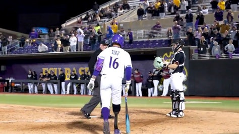 East Carolina Parker Byrd celebrates with fans following his debut that saw him become the first ever Division-1 player to compete with a prosthetic leg  Courtesy of East Carolina