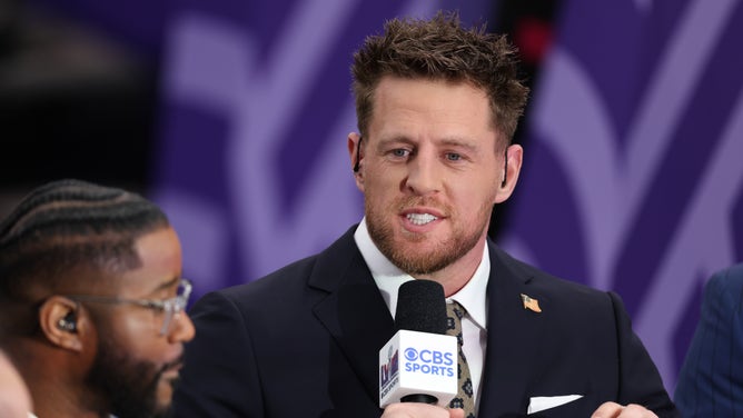 Social media goes wild over J.J. Watt's Super Bowl hair. (Photo by Steph Chambers/Getty Images)