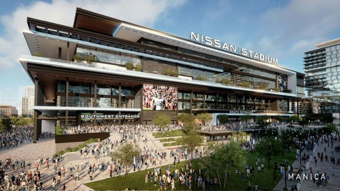 Renderings of the new Tennessee Titans stadium, which could host the college football playoff