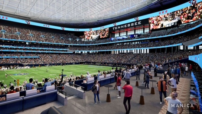 Renderings of the new Tennessee Titans stadium, which could host the college football playoff