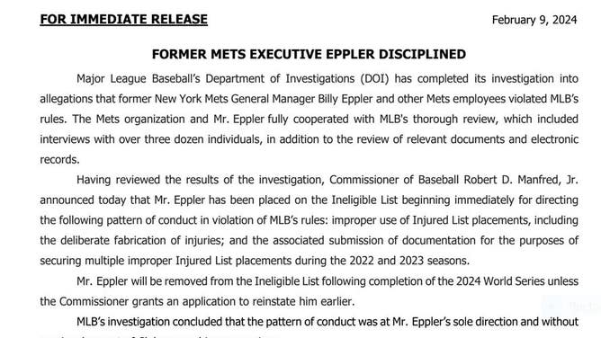 Mets General Manager Billy Eppler