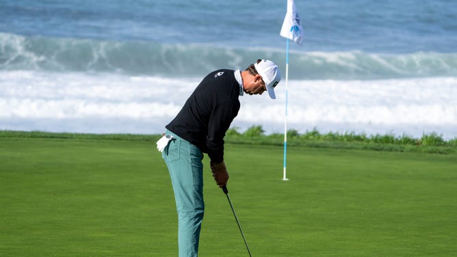 Harris English putts during the AT&T Pebble Beach Pro-Am. (Kyle Terada-USA TODAY Sports)