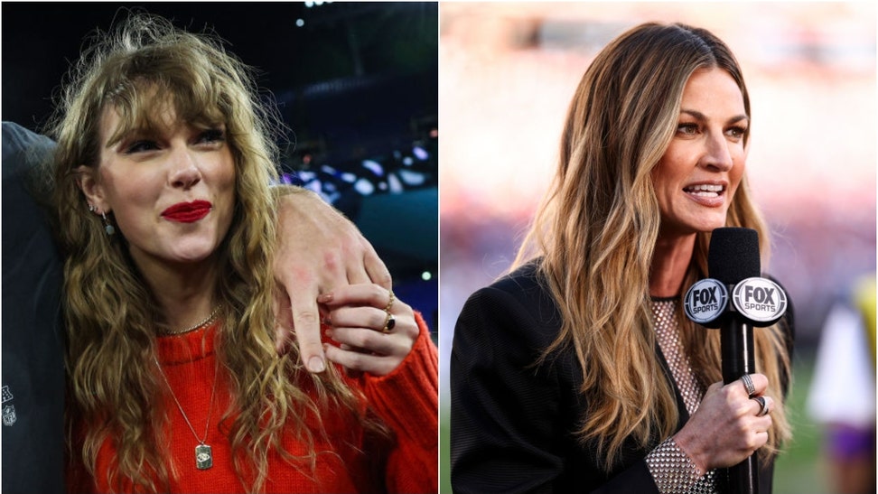 Erin Andrews is the proud owner of a truly wild take about Taylor Swift and the NFL. Are people being pressured to hate Swift? (Credit: Getty Images)
