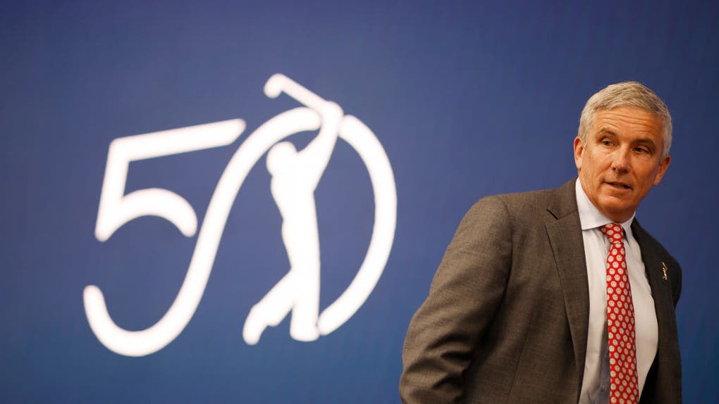 Jay Monahan at a press conference