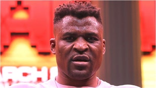 Did Francis Ngannou awkwardly hit on reporter Olivia Buzaglo ahead of his fight against Anthony Joshua? Watch a video of the interaction. (Credit: Getty Images)